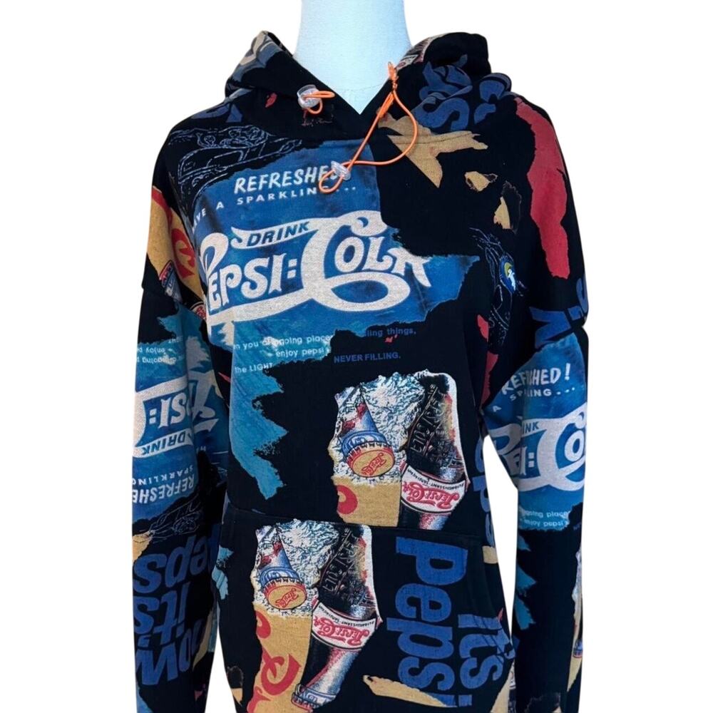 Vintage Pepsi Multi-Color Hoodie Distressed Streetwear Oversized XL
Y2K